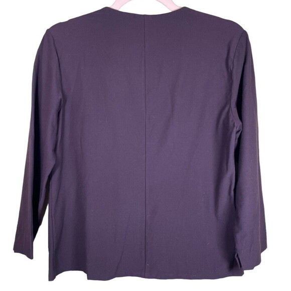 Eileen Fisher Jacket Women Small Merlot Full Zip Viscose Nylon Spandex Made USA - Picture 2 of 13